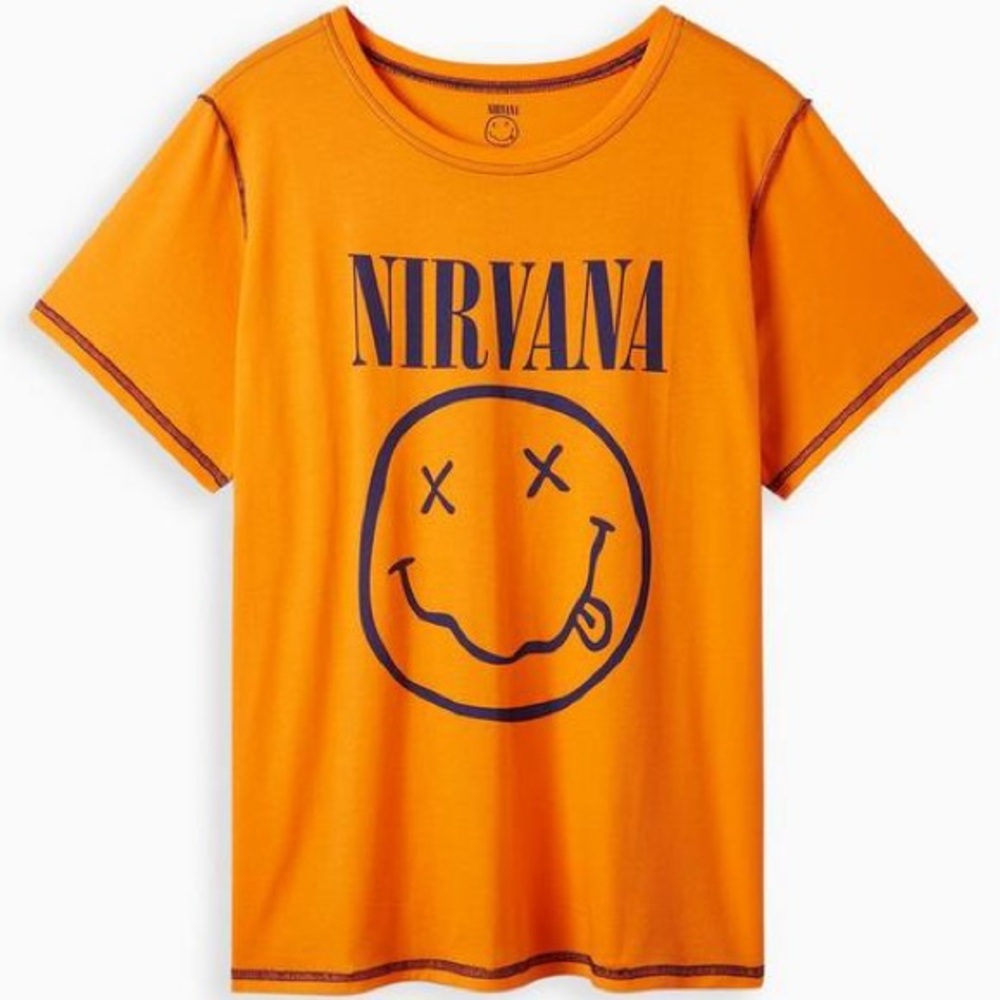 0 Torrid Nirvana Slim Fit Seam Crew Tee - Cotton Orange